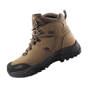 【老兵】骆驼户外专业登山鞋男透气防滑耐磨牛皮高帮靴男士徒步鞋