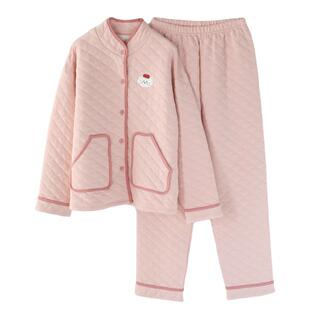 富朵纯棉春秋季长袖空气棉夹层月子服加厚保暖孕妇产后哺乳衣睡衣