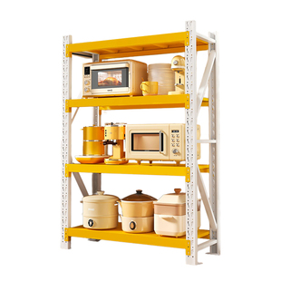 皇球货架置物架多层仓储小型快递角钢铁架子家用厨房储物架pdd