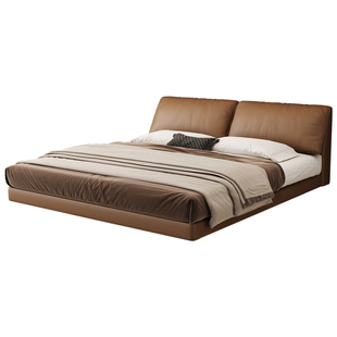 法莎蒂悬浮大象耳朵床意式极简真皮床主卧轻奢软床皮床现代简约床