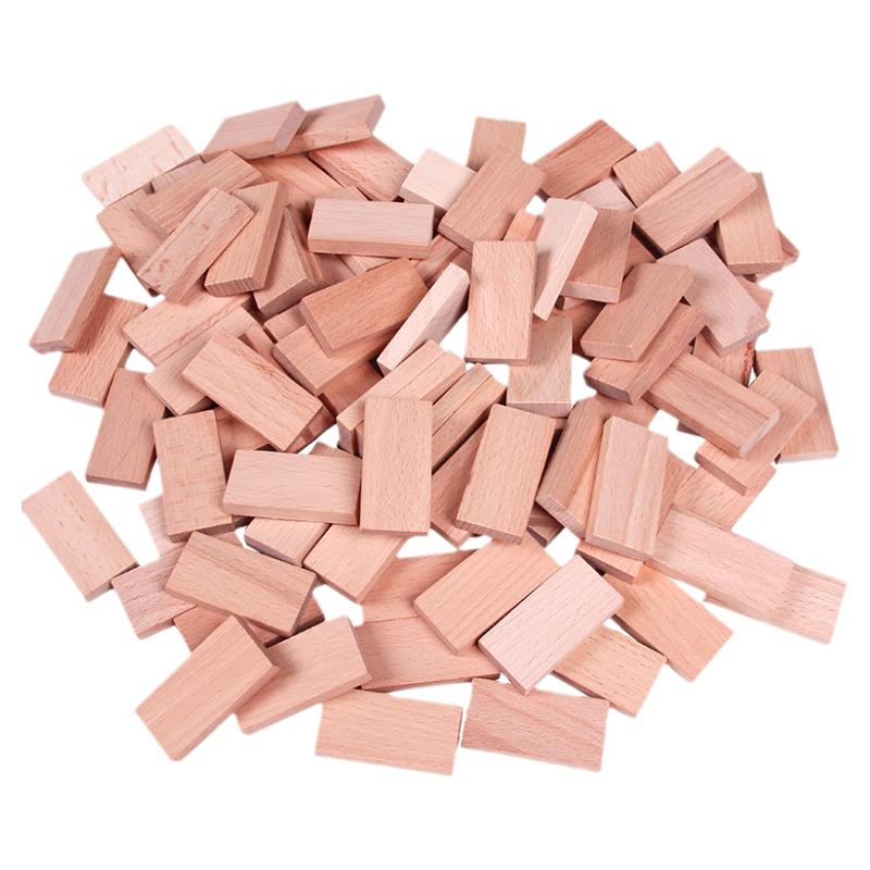 榉木原色大号多米诺骨牌儿童益智成人比赛专用大块积木玩具小学生