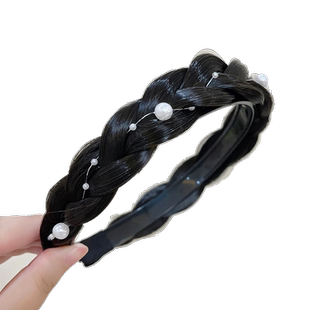 麻花辫发箍女款2023新款高级感假发一体编发鱼骨辫子发卡头箍发带