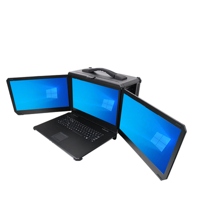 研涛下翻式三防加固计算机4K屏便携RTX5000工控一体机移动工作站