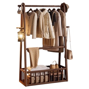 实木落地式挂衣架卧室客厅家用衣服置物架2025新款次净衣架衣帽架