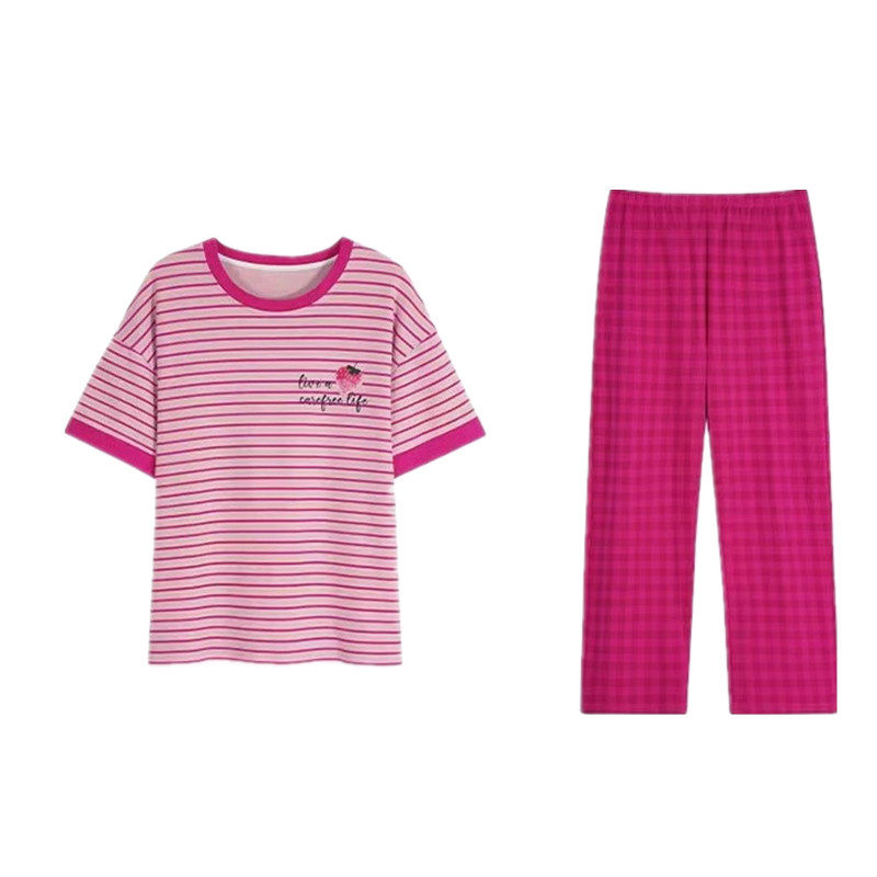 2026春夏季新款韩版短袖长裤睡衣/家居服套装