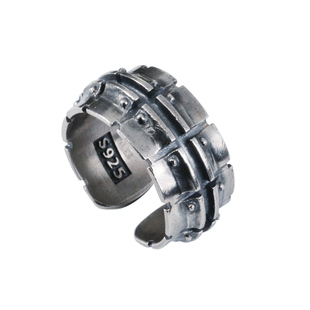 YUKI男士925纯银戒指机甲蒸汽哥特风女送男友礼物霸气食指戒子