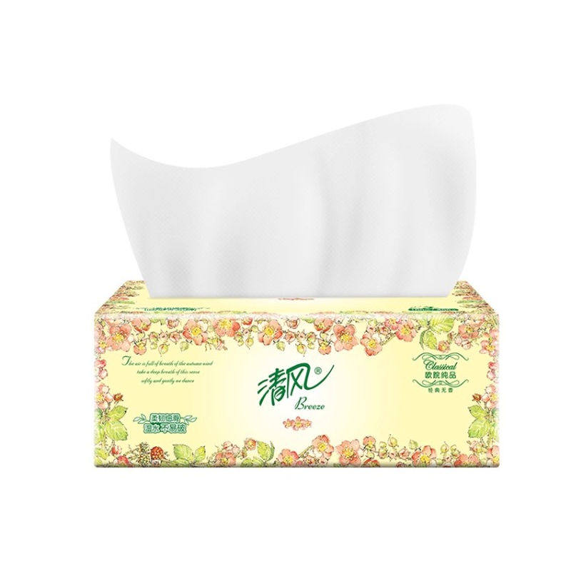 清风抽纸100抽纸巾卫生纸家用实惠装原木纯品加厚餐巾纸婴童学生