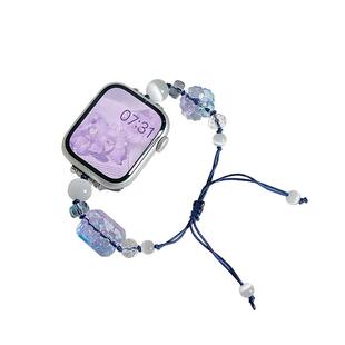新品琉璃澜镜diy手链适用iwatch表带S8苹果S9手表8AppleWatch女款watchs腕带iphone高级感SE9男ultra2秋冬s7