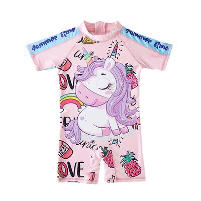 速干防晒连体冲浪服卡通儿童泳衣