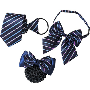 领花女职业银行领结头花男士领带套装银行餐饮会所美容院领饰发饰