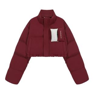 BJHG不计后果短款贴贴羽绒服女冬季新款加厚潮牌PU皮防寒服外套女