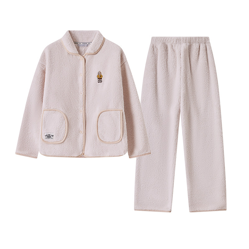 TeenieWeenie小熊睡衣女款2026新款冬季加绒加厚保暖家居服套装
