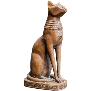 掬涵埃及猫神招财猫守护神摆件树脂客厅书房玄关装饰乔迁新婚礼物