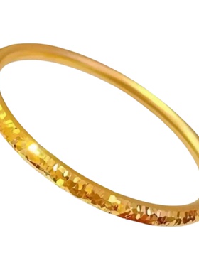 金包银爆闪碎冰冰手镯女实心素圈