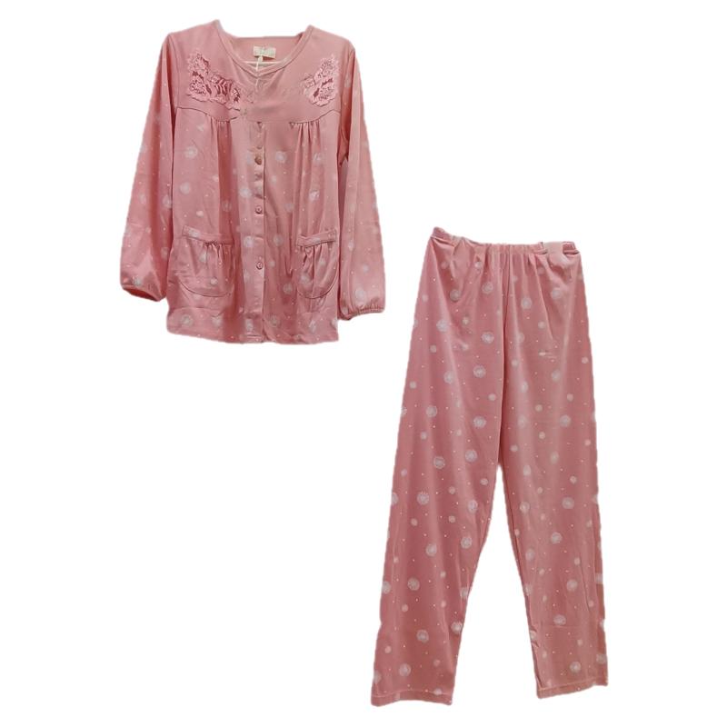 诗曼芬正品优棉家居服女开扣睡衣