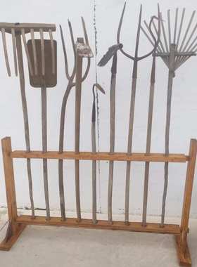 老物件民俗怀旧农具手工提篮风车米斗手推车木犁牛套复古摆件道具