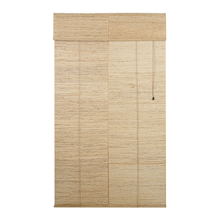 遮阳遮光卷拉式升降窗帘定制茶室阳台软隔断风水门帘苎麻挂帘夏布