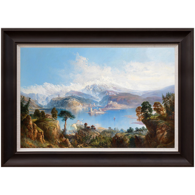 风色美式风景装饰画版画油画质感