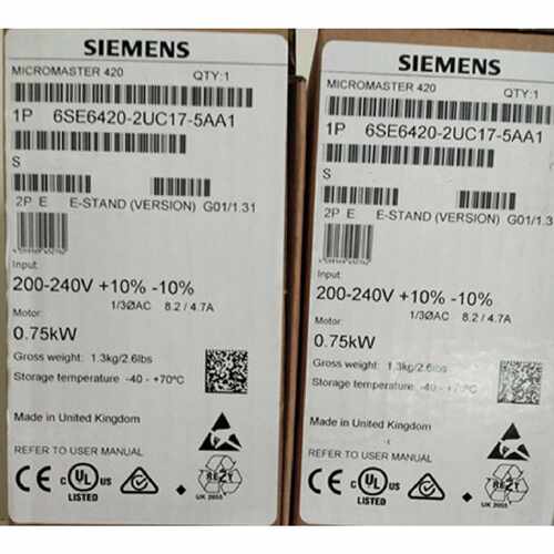 议价6SE64202UC175AA1西门子变频器6SE6420-2UC17-5AA1 0.75KW