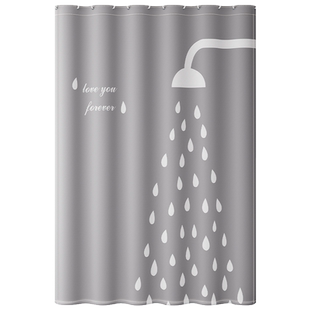 浴室隔断帘卫生间浴帘套装免打孔杆洗澡间淋浴防水布防霉门帘窗帘