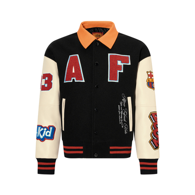 AFGK翻领撞色美式棒球棉服