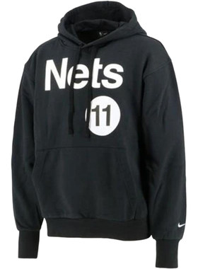Nike/耐克正品Nets 11男士运动套头连帽针织卫衣DH6535-011