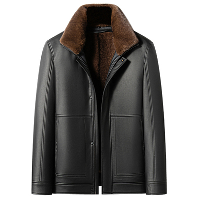 海宁真皮皮衣男款貂绒外套