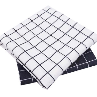 黑白格子布料幼儿园环创材料棉麻ins桌布背景装饰手工儿童diy面料