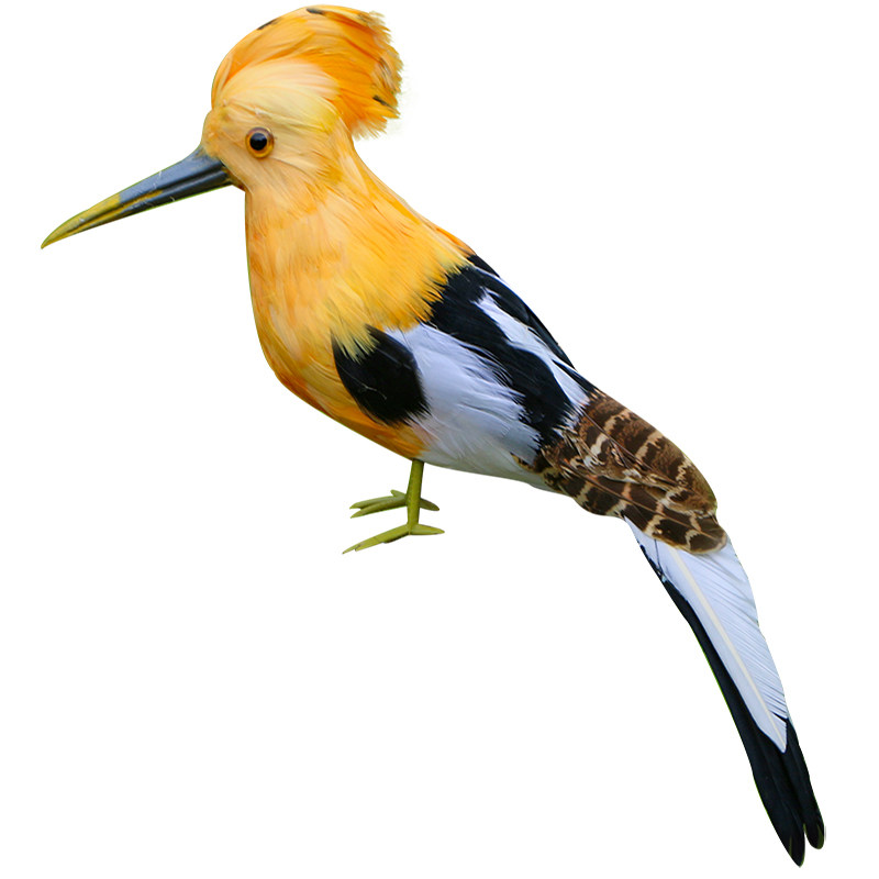 仿真戴胜鸟模型森系羽毛材质