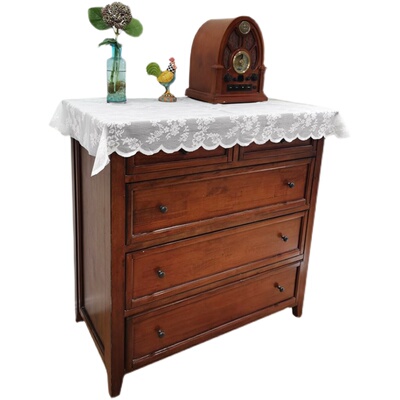 美式风玫瑰网纱野餐斗柜装饰桌布