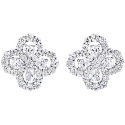 loop花园满钻四叶草耳环耳拍925