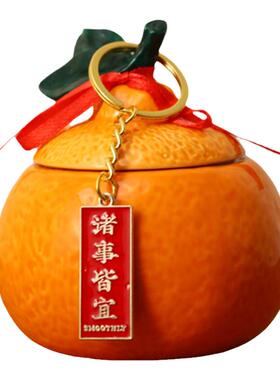 神涎陶瓷新中式柿柿如意柿子摆件