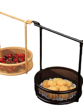 竹编花器小原手工田园禅意茶台