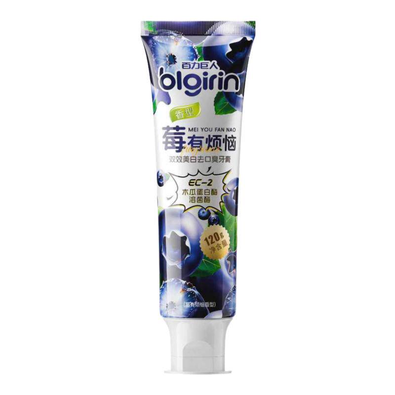 百力巨人益生菌蓝莓味美白牙膏