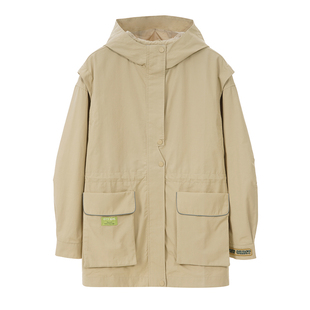 COCOTREE棵棵树少女外套春秋女童户外美式13-15岁初中生连帽外套