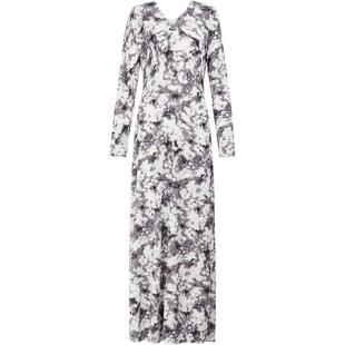 商场同款naivee纳薇水墨染V领捏褶收腰显瘦X型度假仙女连衣裙女