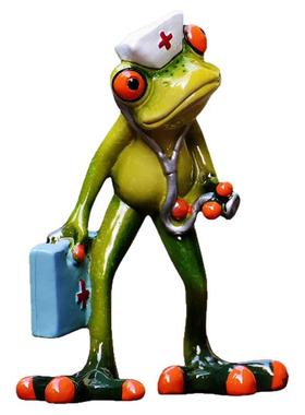 新品丑萌树脂青蛙护士前台装饰医生办公室桌面摆件可爱创意送朋友