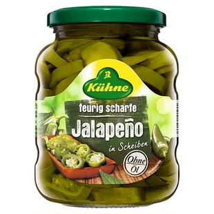 冠利辣椒圈330g德国进口0脂肪披萨配料墨西哥风味腌酸青圆辣椒片