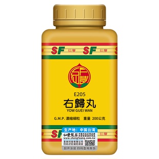 E205右归丸台湾仙丰专卖汉方倪海厦包邮治命门火衰脾胃虚寒