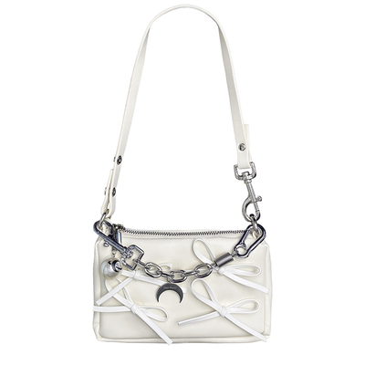 银色蝴蝶结腋下包可爱斜挎包