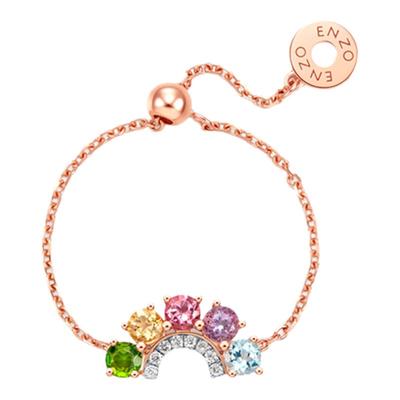 enzo18K金多彩宝石钻石链戒