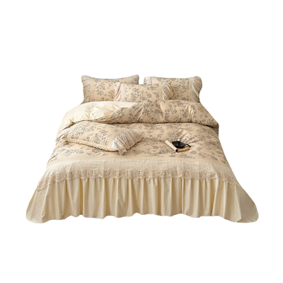 法式复古印花全棉纯棉床上四件套