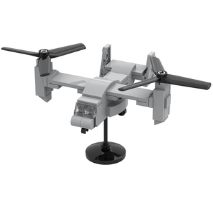 moc创意积木鱼鹰直升机双螺旋桨歼10战斗机男孩拼装积木玩具摆件6