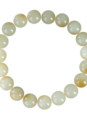 和田玉手链男款糖青白玉