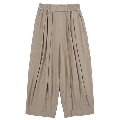 谜底休闲裤女2025夏新品通勤时髦挺阔大廓形哈伦九分裤252MK0663