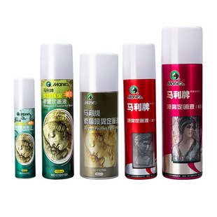 马利定画液素描美术画画定型液水粉水彩色粉彩铅油画棒颜料丙烯订画液通用大小瓶便携喷雾防水定型固色剂