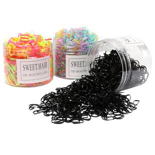 高弹力耐用不伤发头绳一次性小皮筋黑色宽扁加厚橡皮筋女扎头发圈