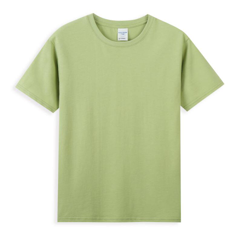 AG210克重磅纯棉圆领短T恤情侣男女款印字班服聚会团体服LOGO定制