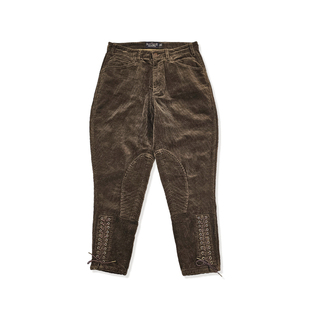 西里布全棉咖色灯芯绒马裤咔叽复古休闲条绒骑士裤条纹新品非rrl