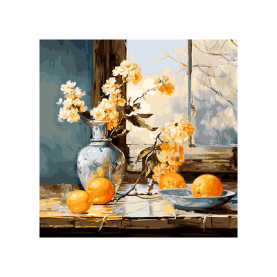自油自画 数字油画diy填色手绘手工填充客厅装饰油彩画 心想事橙